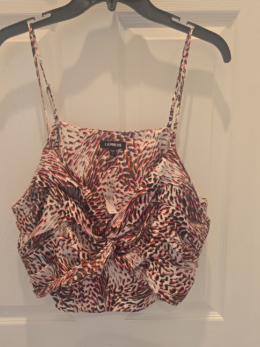 Express Multicolor Animal-Print Ruffle Camisole